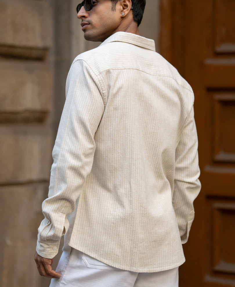 Natural & Beige Pin Stripe Shirt