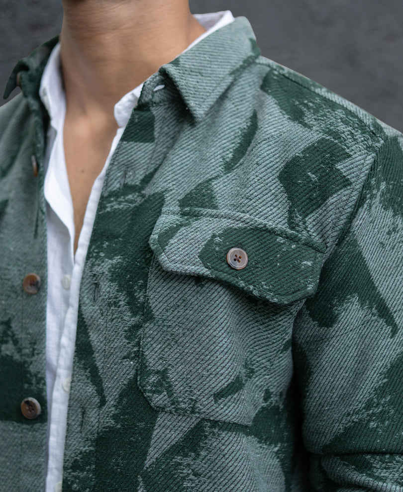 Green Jacquard Overshirt.