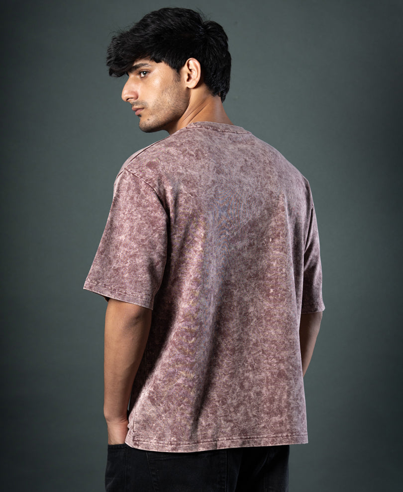 Brown Washed Graphic T-Shirt.