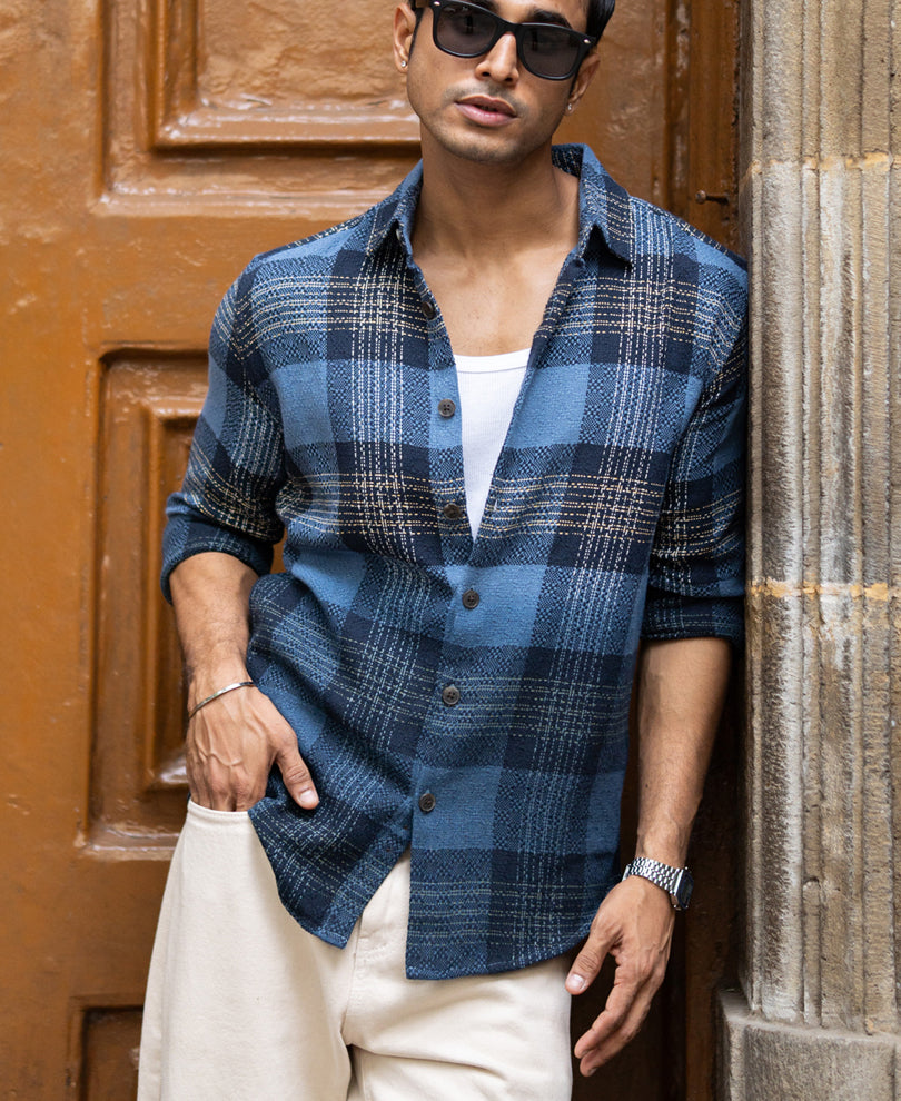 Blue Ombre Check Shirt