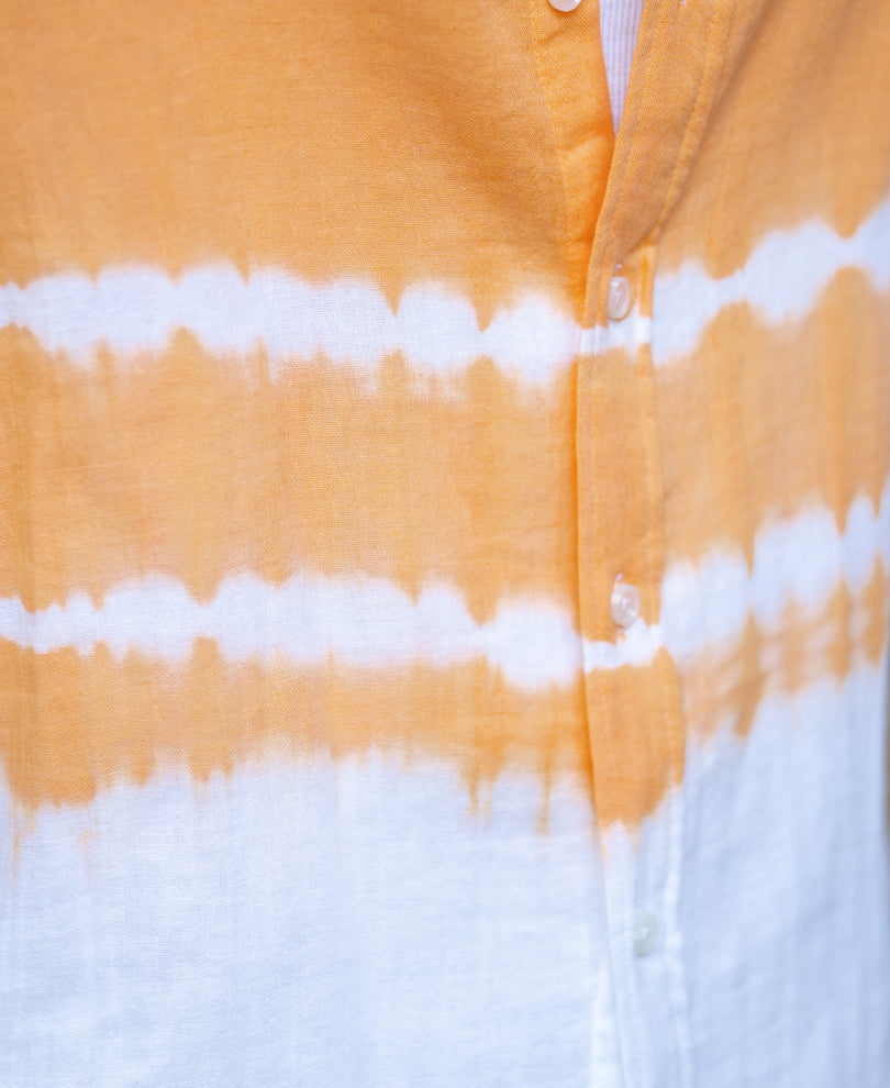 Peach Tie-Dye Cotton Shirt