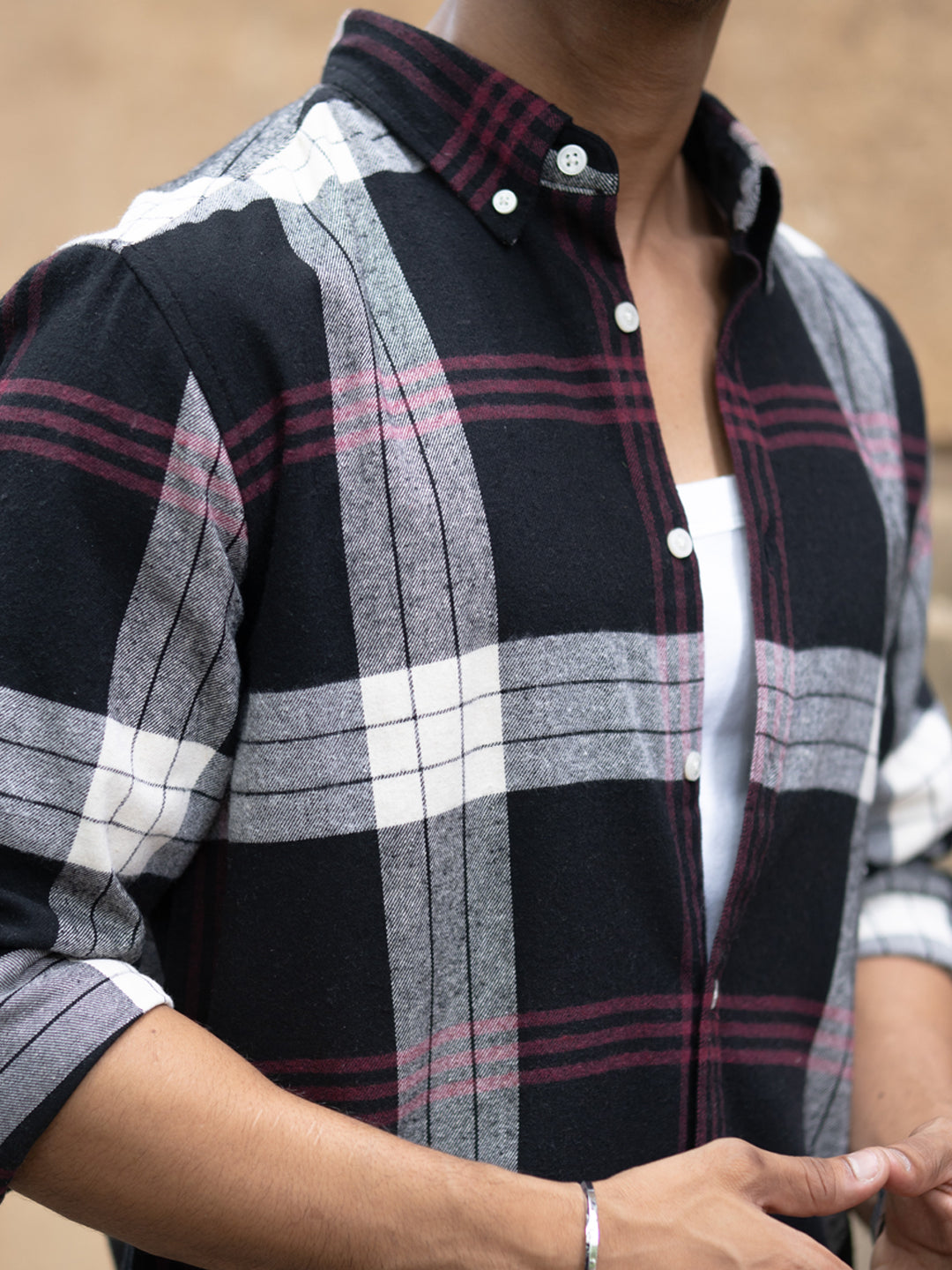 Black Checks Button Down Shirt