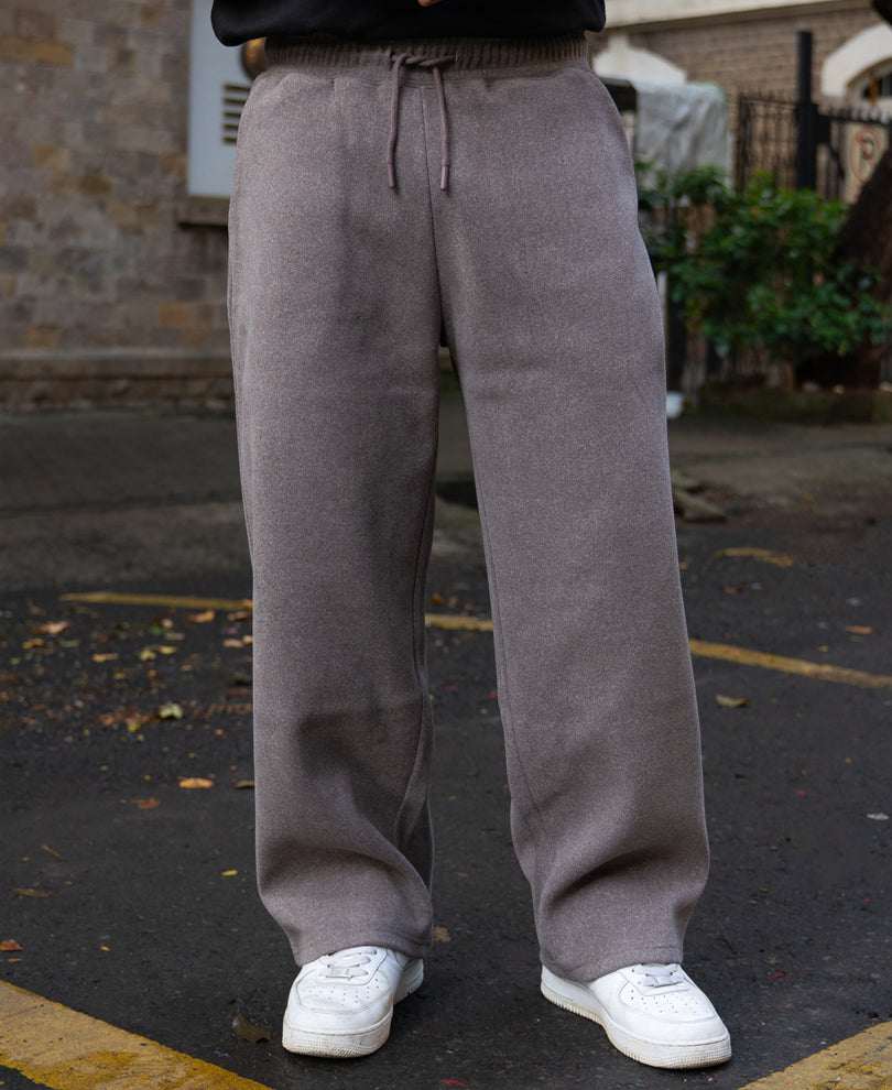 Brown Melange Baggy Trackpants