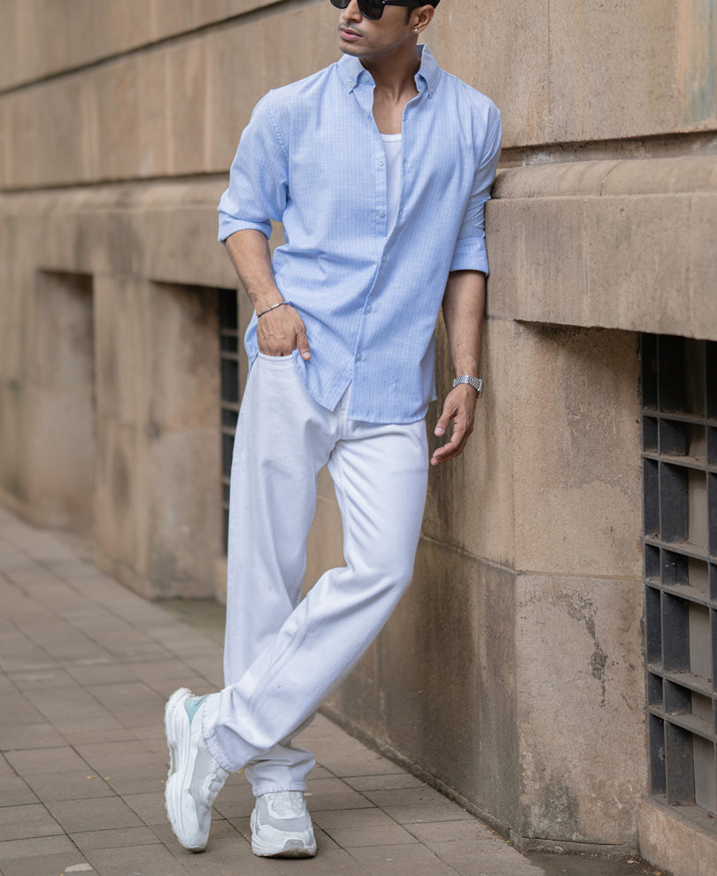 Light Blue Striped Shirt.