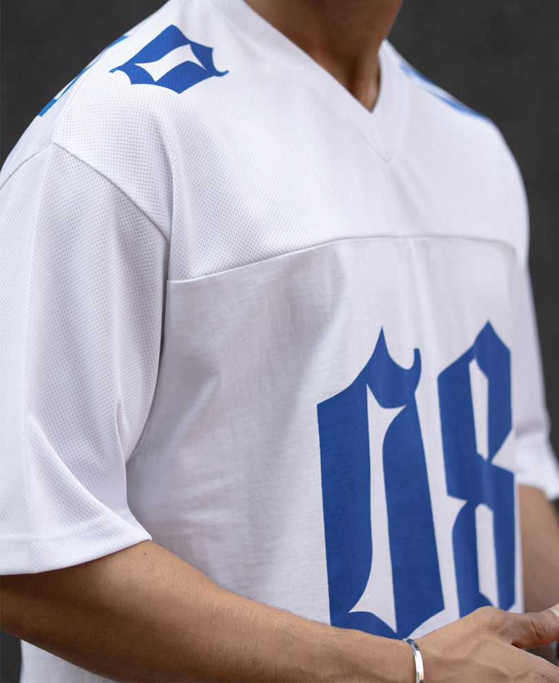 White Printed Jersey T-Shirt.