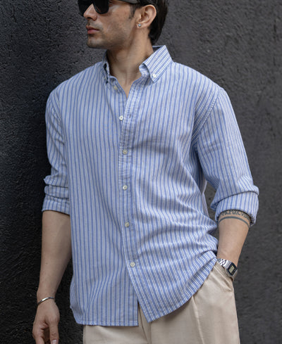 Blue Oxford Stripe Buttondown Shirt