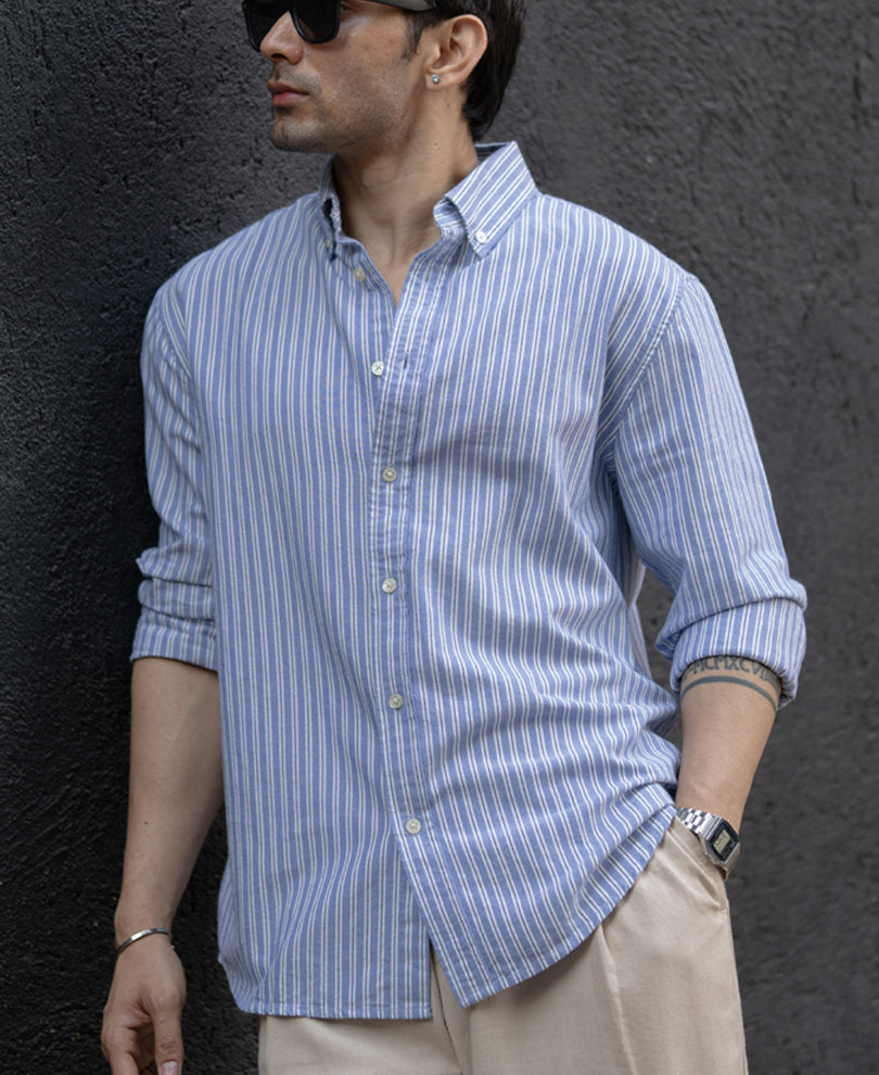 Blue Oxford Stripe Buttondown Shirt