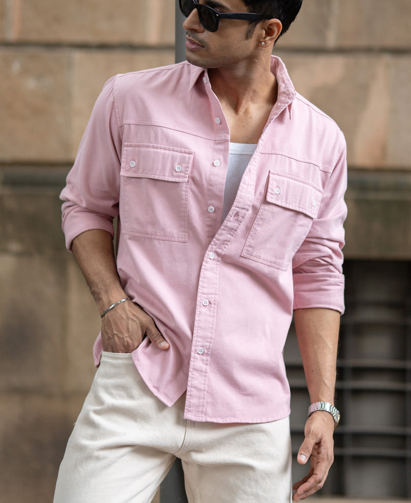 Dusty Pink Structured Overshirt