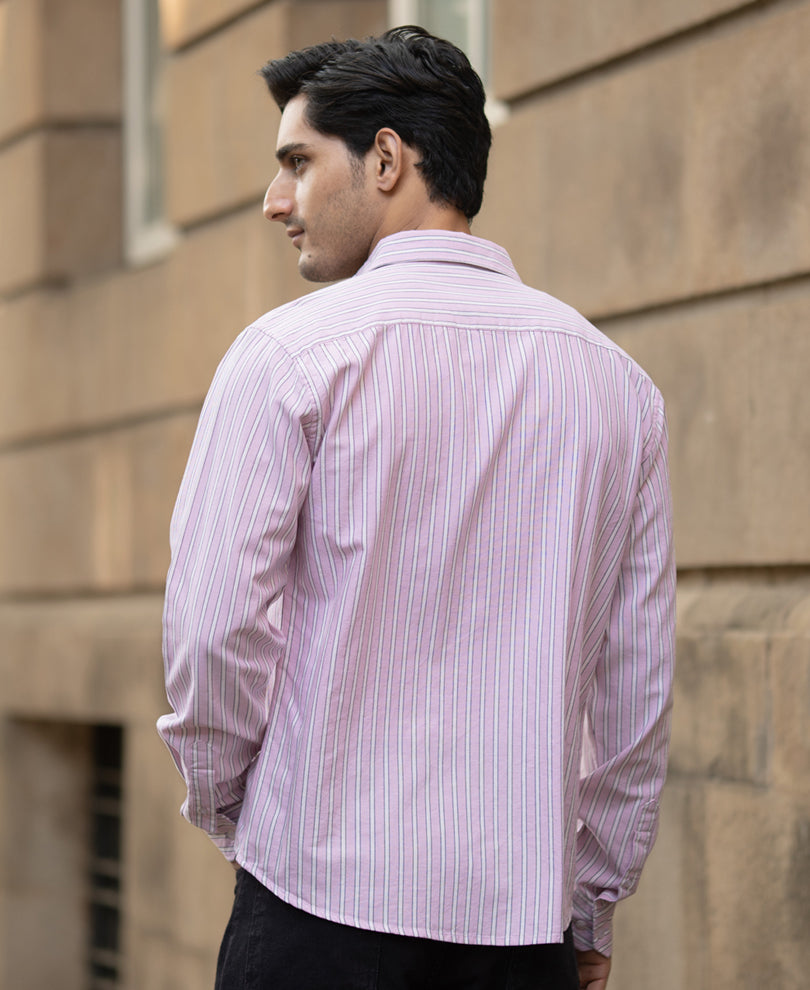 Light Pink Cotton Oxford Stripe Shirt