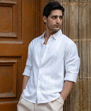 White Twill Stripe Shirt