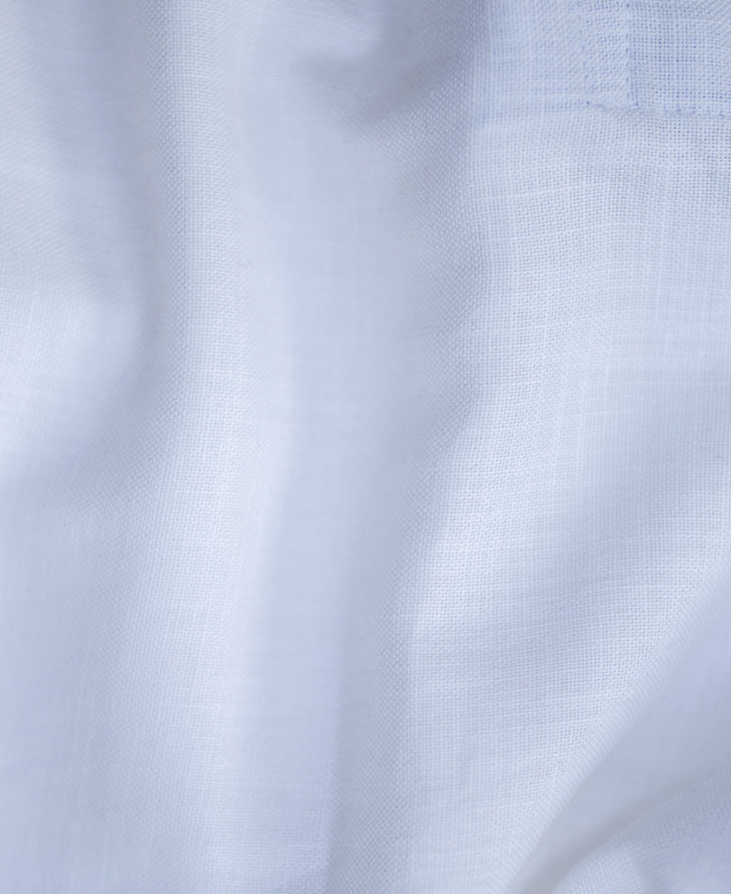 White Contrast Collar Kurta Shirt.