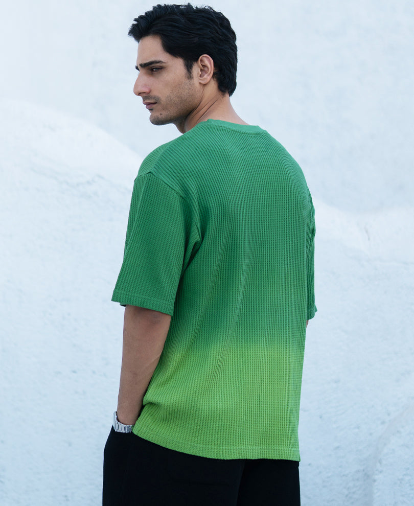 Green Structured Ombre T-Shirt.