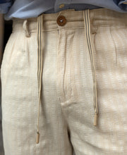 Natural Structured Stripe Linen Trouser
