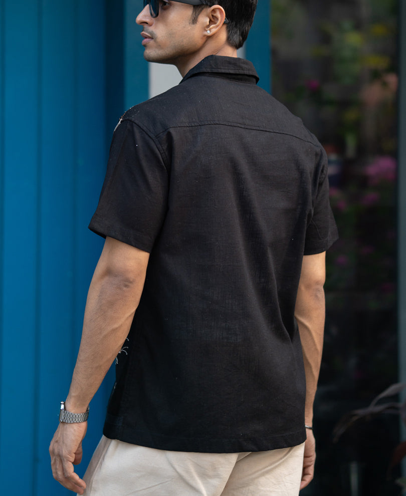 Black Embroidered Shirt.