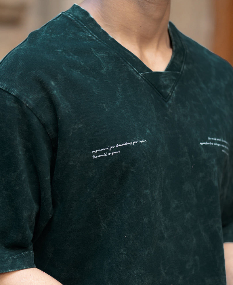 Forest Green Washed Oversize T-Shirt