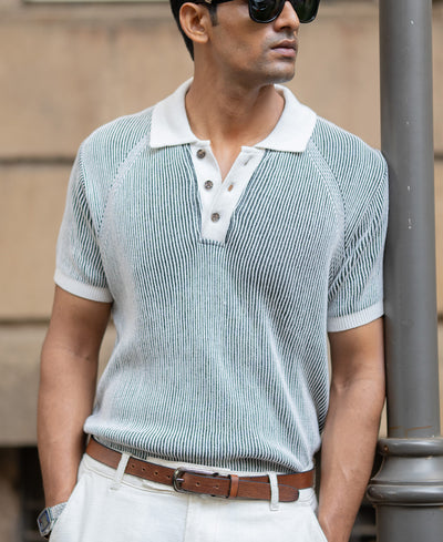 Black & White Knit T-Shirt