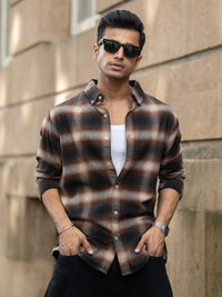 Dark Brown Checks Shirt