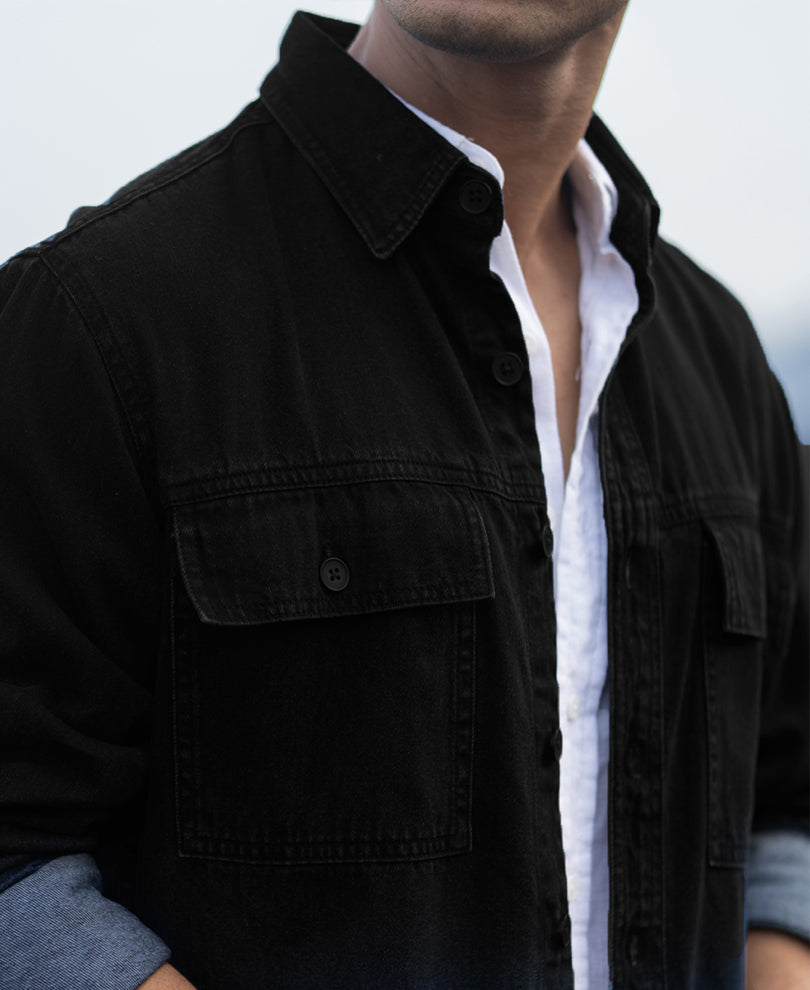 Black Ombre Denim Shirt