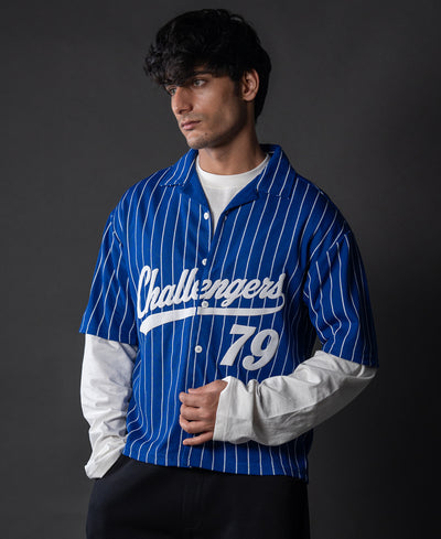 Royal Blue Printed Jersey Shirt