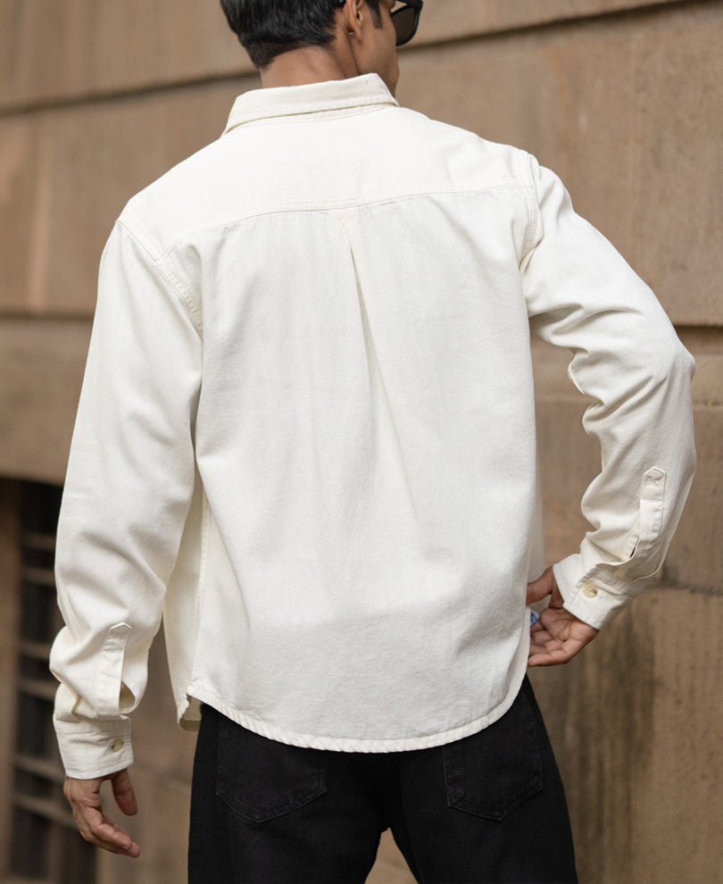 Off-White Structured Shirt With Pockets.