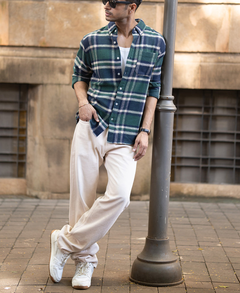 Green Checks Buttondown Shirt