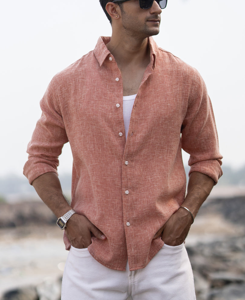 Peach Structured Shirt