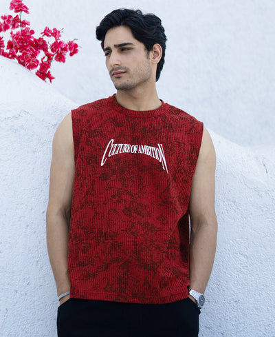 Brick Printed Drop Shoulder Sando