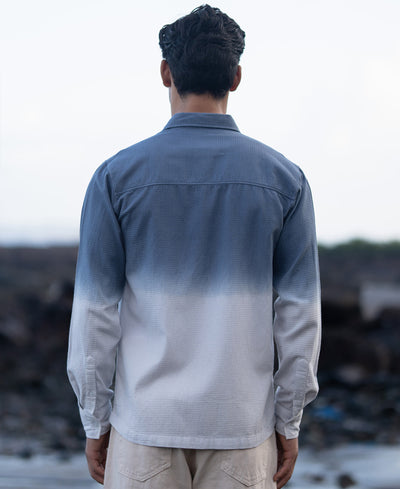 Blue Structured Ombre Shirt