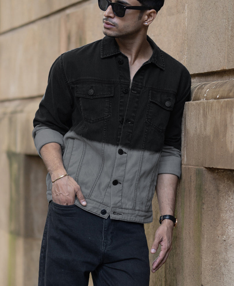 Black Ombre Denim Jacket