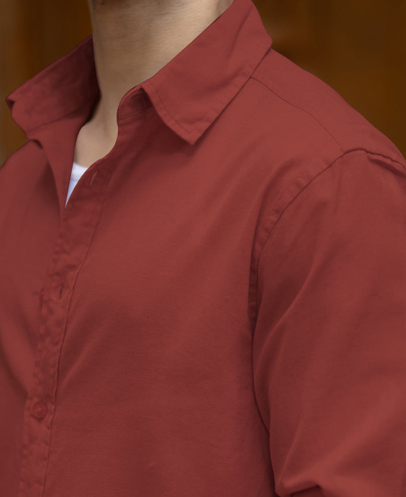 Light Wine Linen Blend Shirt