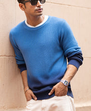 Blue Ombre Cotton Sweater