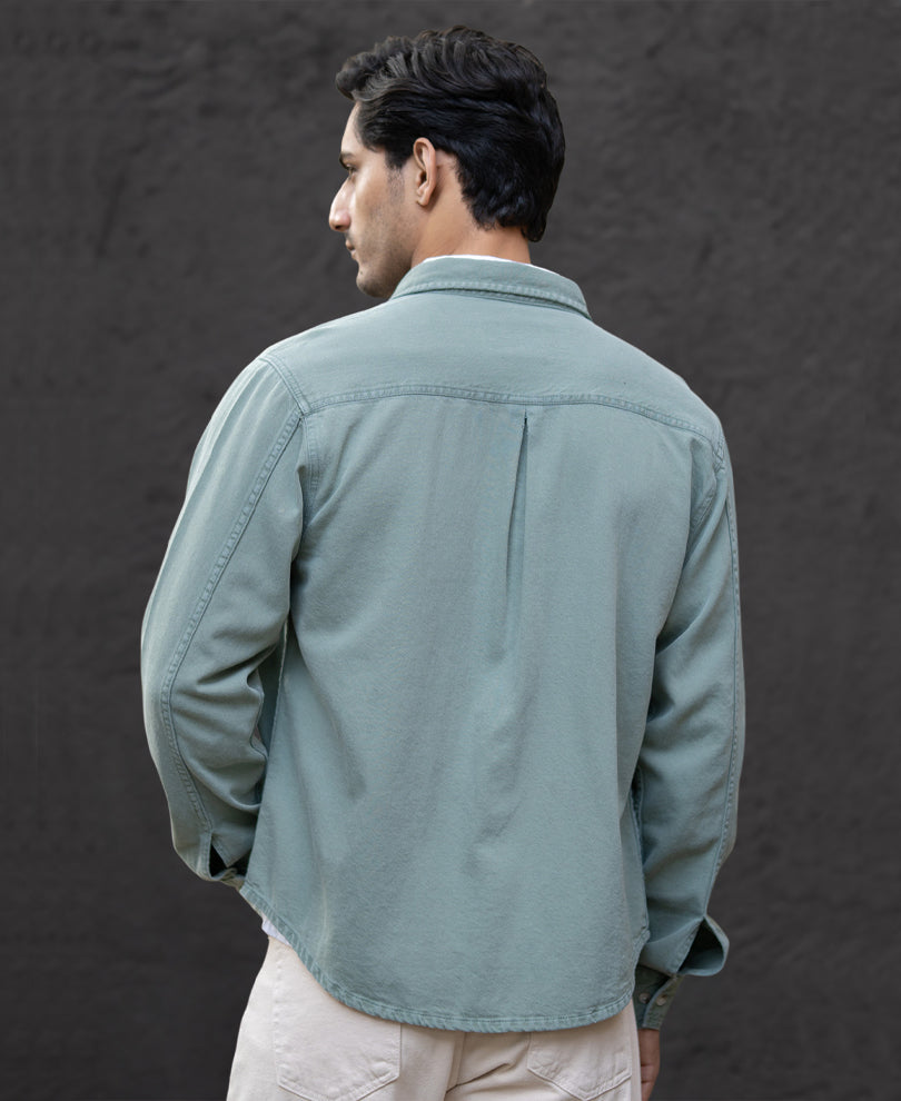 Pista Washed Structured Denim Shirt.