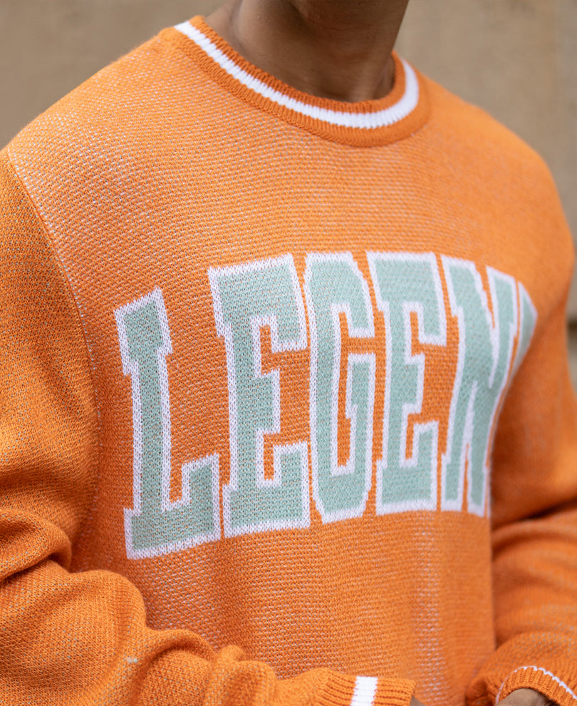 Orange Jacquard Sweater