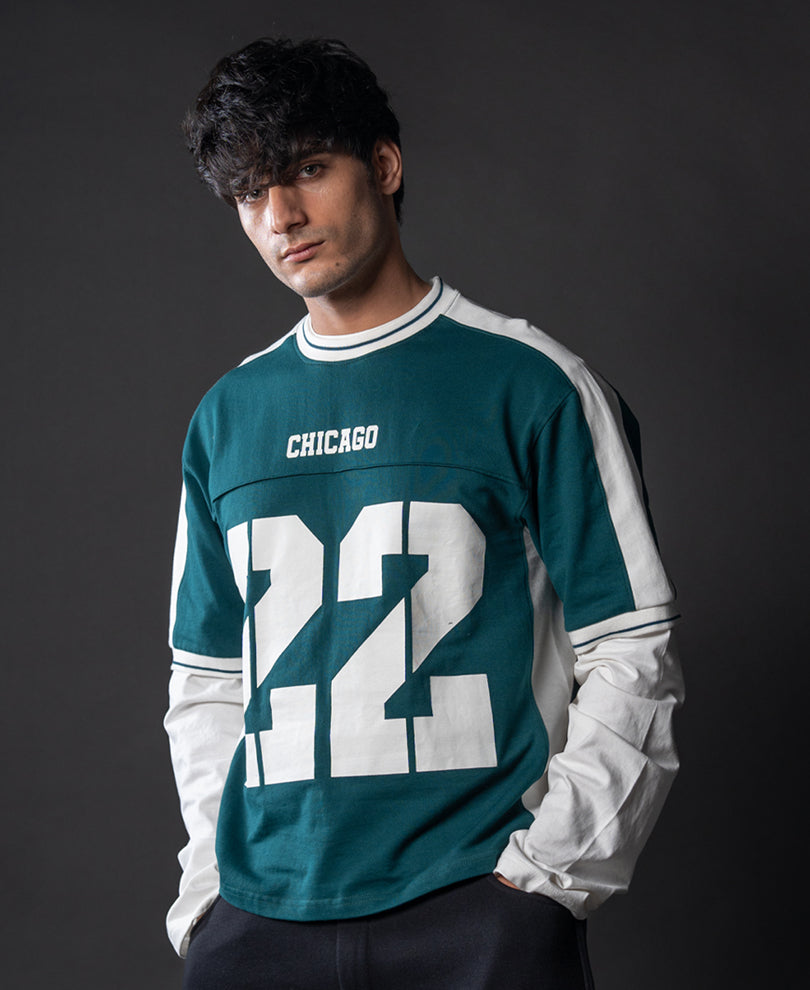 Bottle Green Graphic Basket Ball T-Shirt.