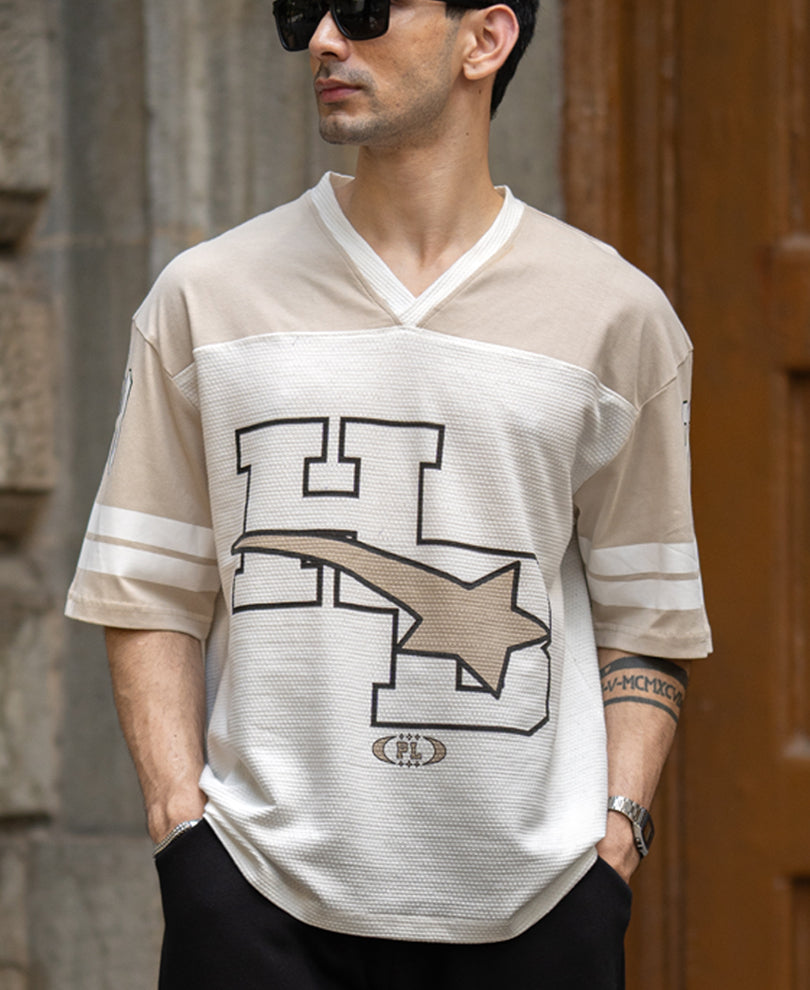 White Printed Oversize T-Shirt.