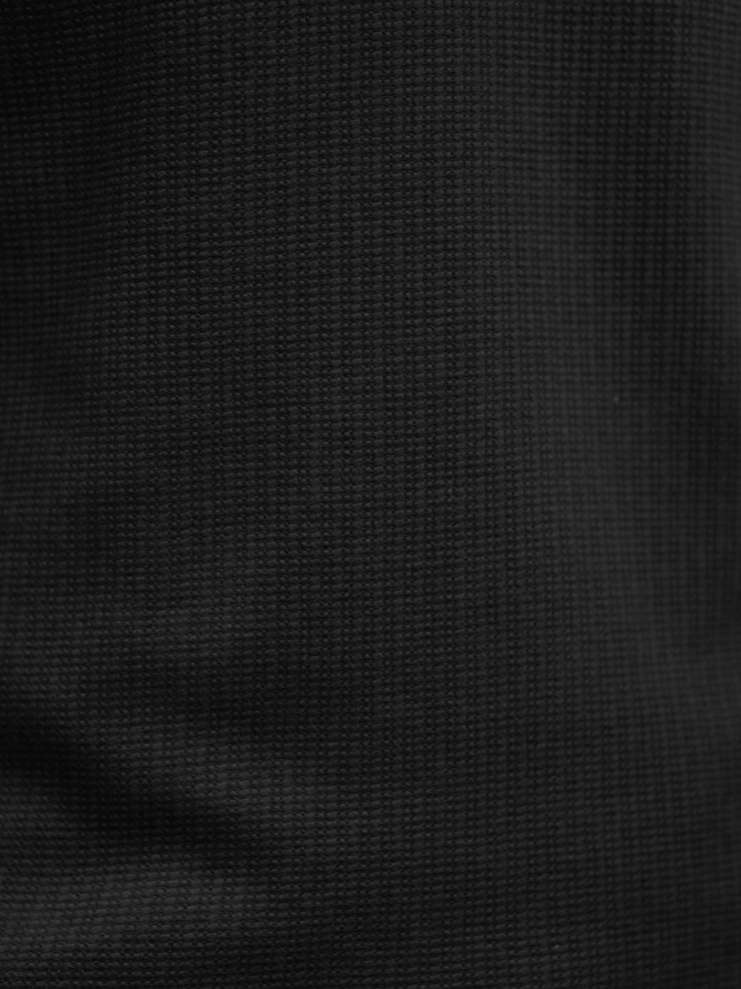 Black Knit Polo Zipper T-Shirt