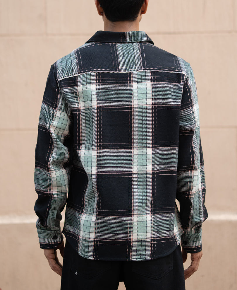 Black Structure Checks Shirt.