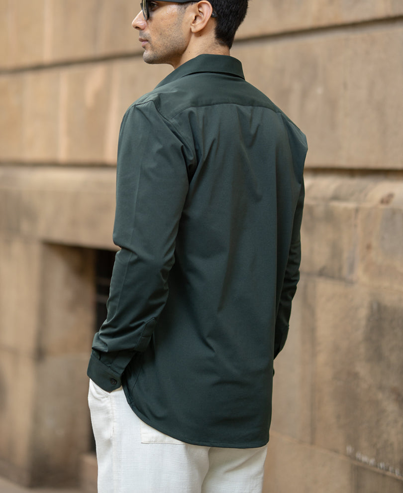 Bottle Green Stretch Shirt.