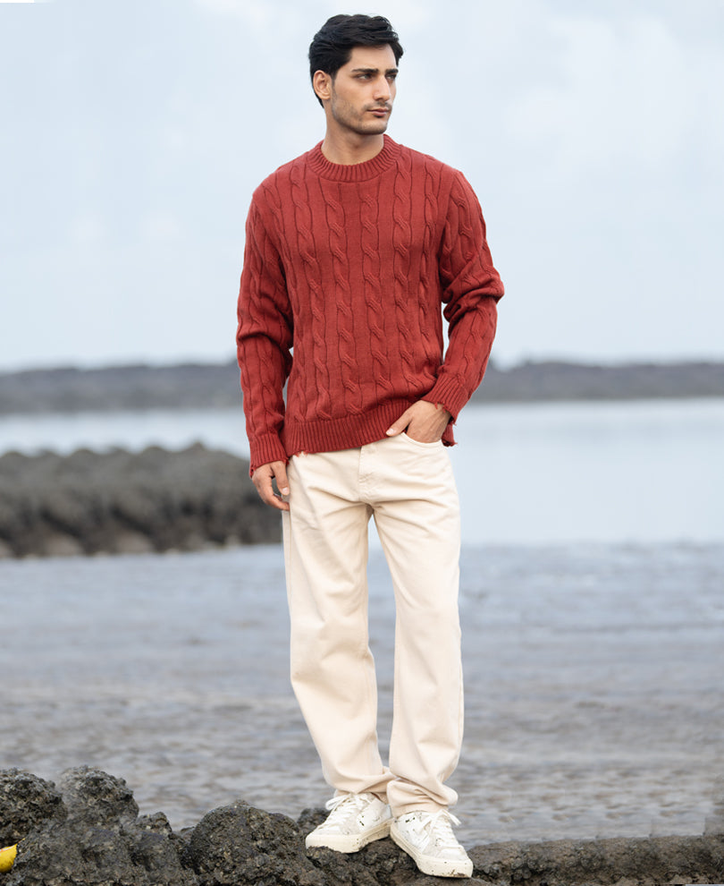 Ochre Cable Knit Sweater