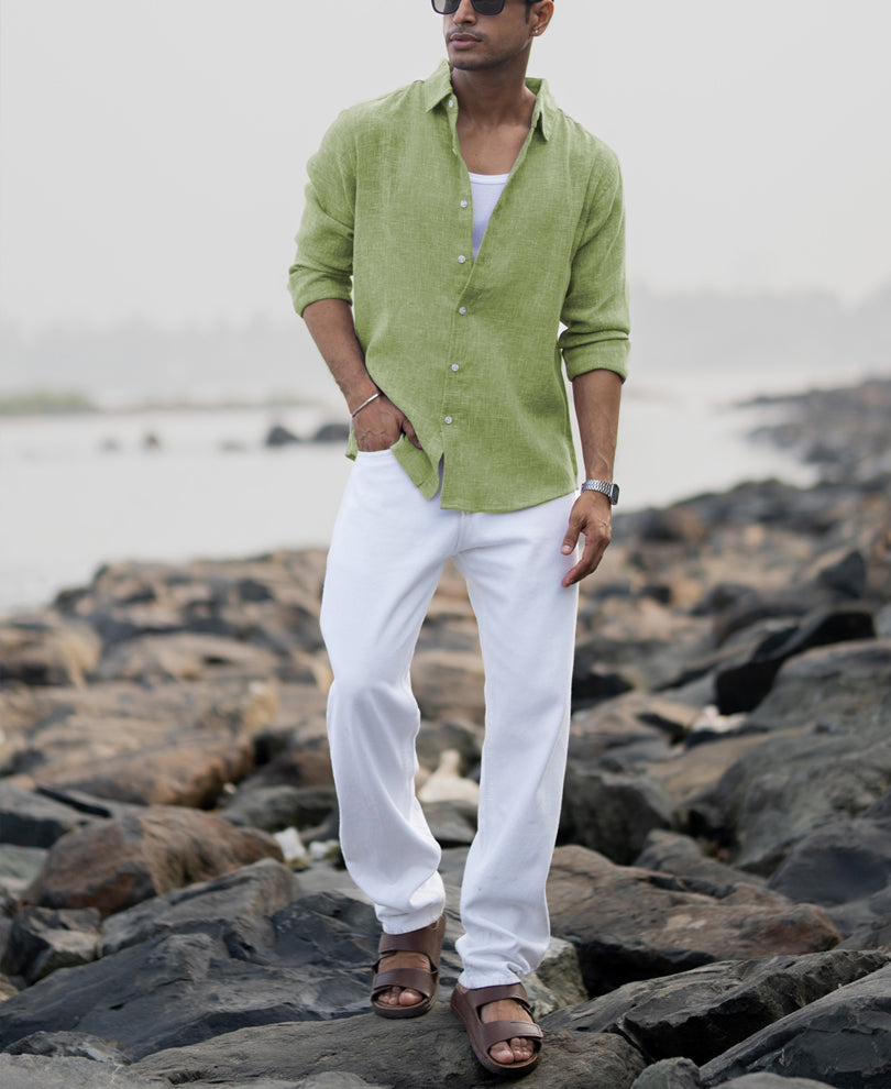 Green Structured Shirt