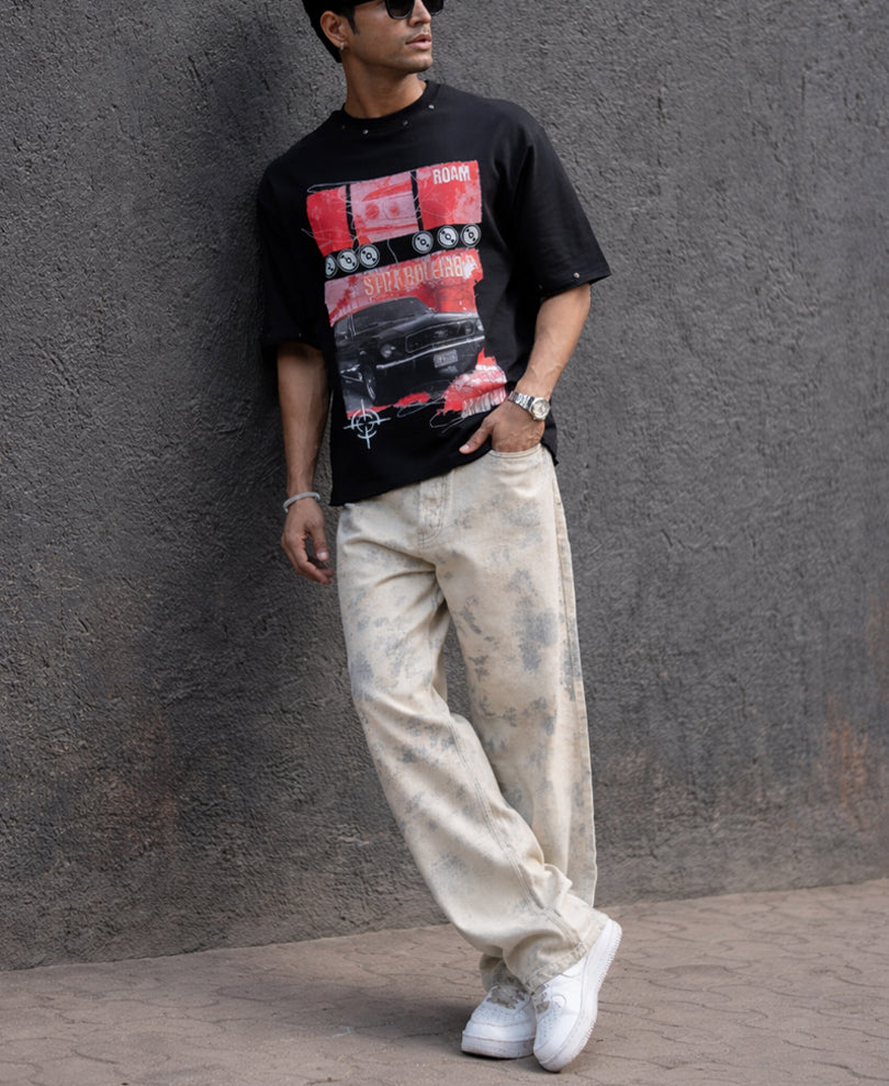 Black Graphic Stud T-Shirt