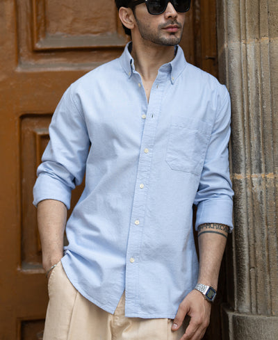 Blue Oxford Button Down Shirt