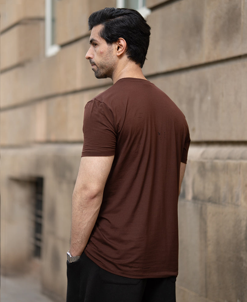 Brown Regular Fit Stretch T-Shirt