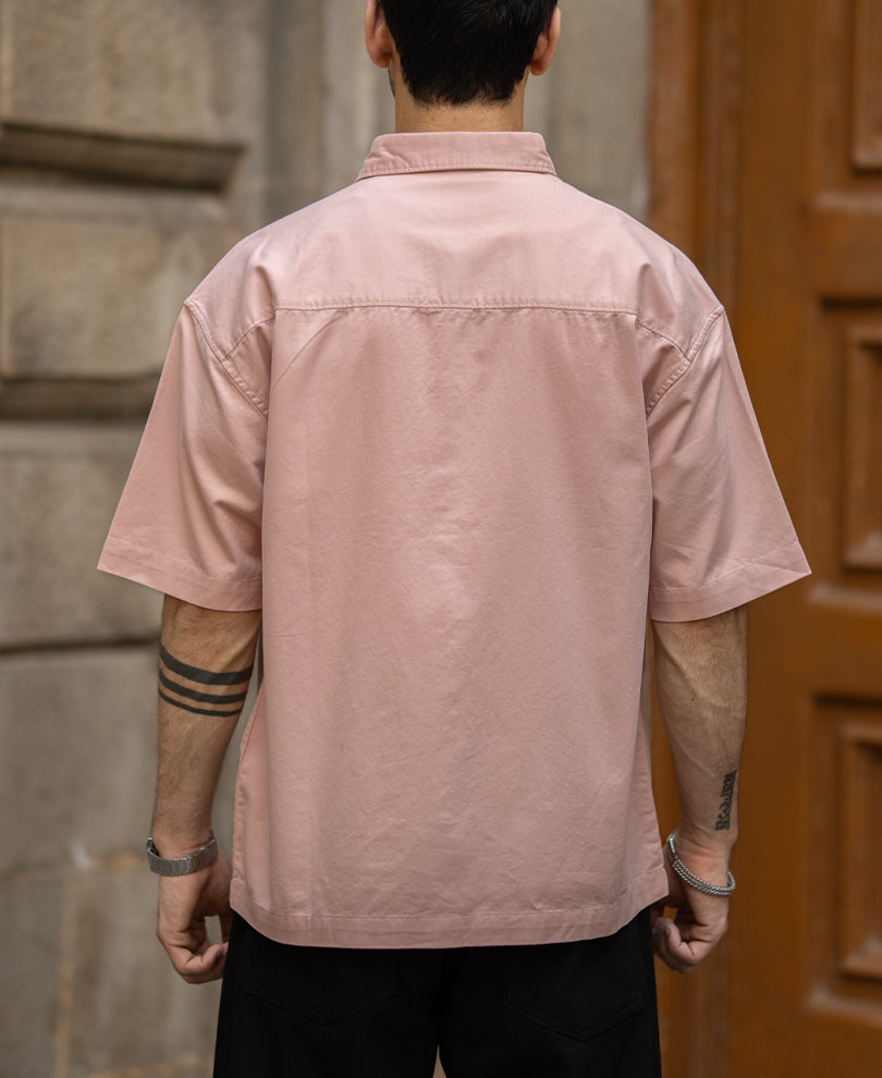 Pastel Pink Embroidered Shirt 100% Cotton