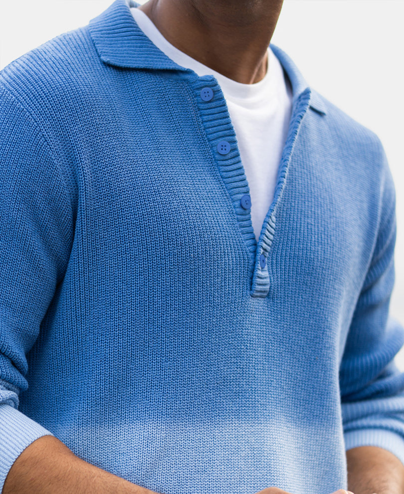 Blue Ombre Cotton Sweatshirt