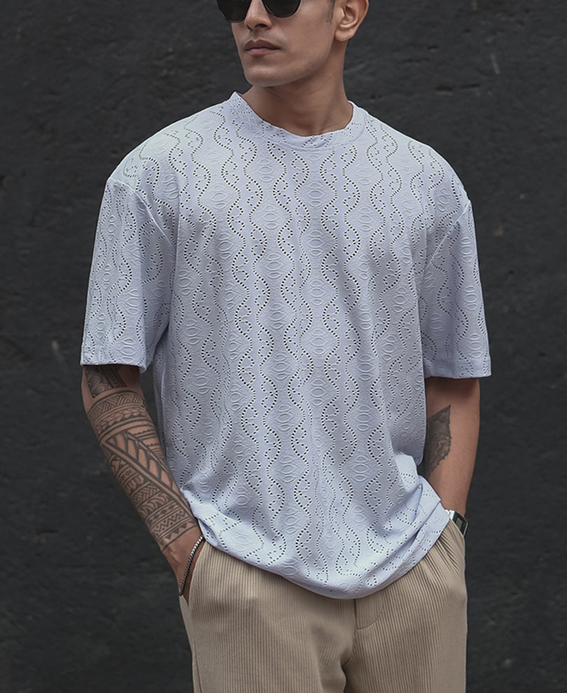 Lavender Structured Oversized T Shirt