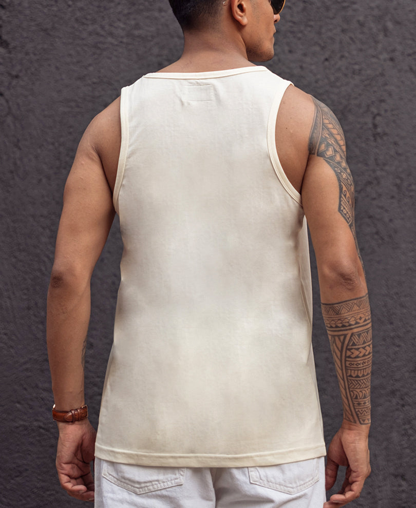 Off White Sleeveless Vest