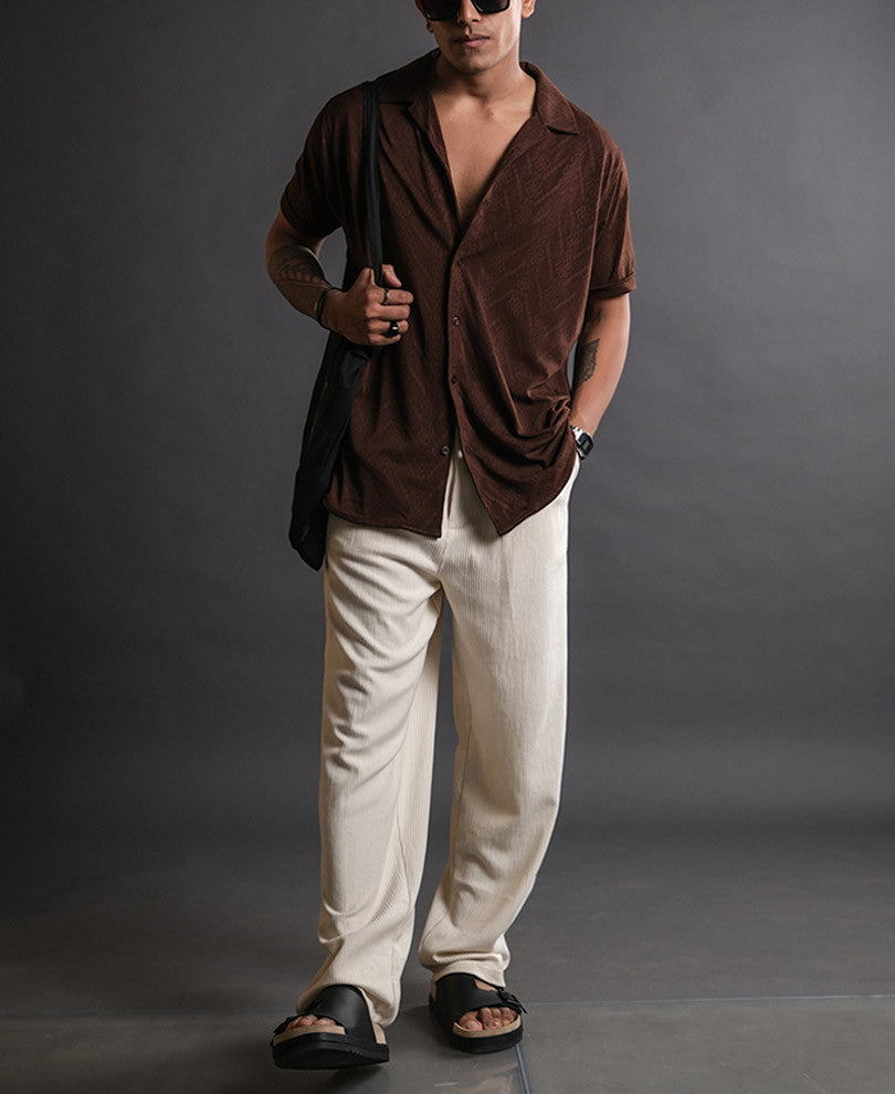 Dark Brown Half Sleeves Shirt