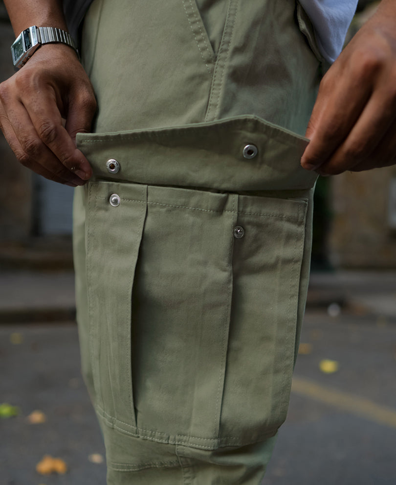 Green Side Pocket Regular Fit Side Pocket Cargo Pant