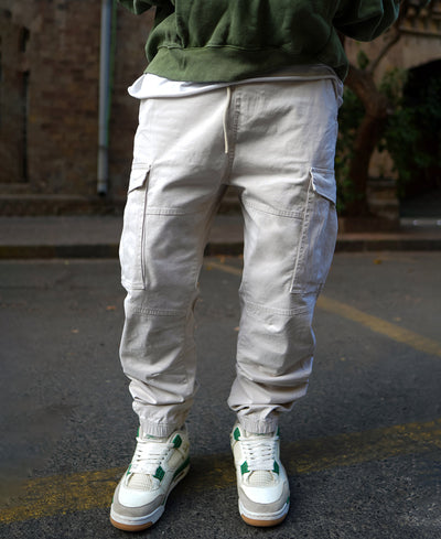 Cream Regular Fit Cargo Pant